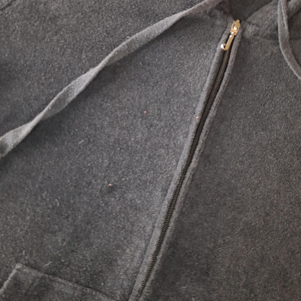 Juicy Couture Navy Blue Velour Hoodie Jacket Medium - Picture 9 of 12
